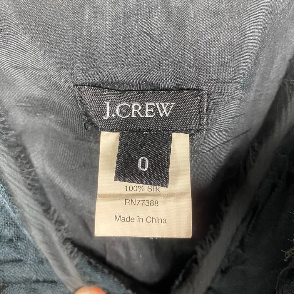 J Crew Gray Silk Organza Floral Cocktail Dress Shift Party Womens Size 0 - Picture 6 of 11